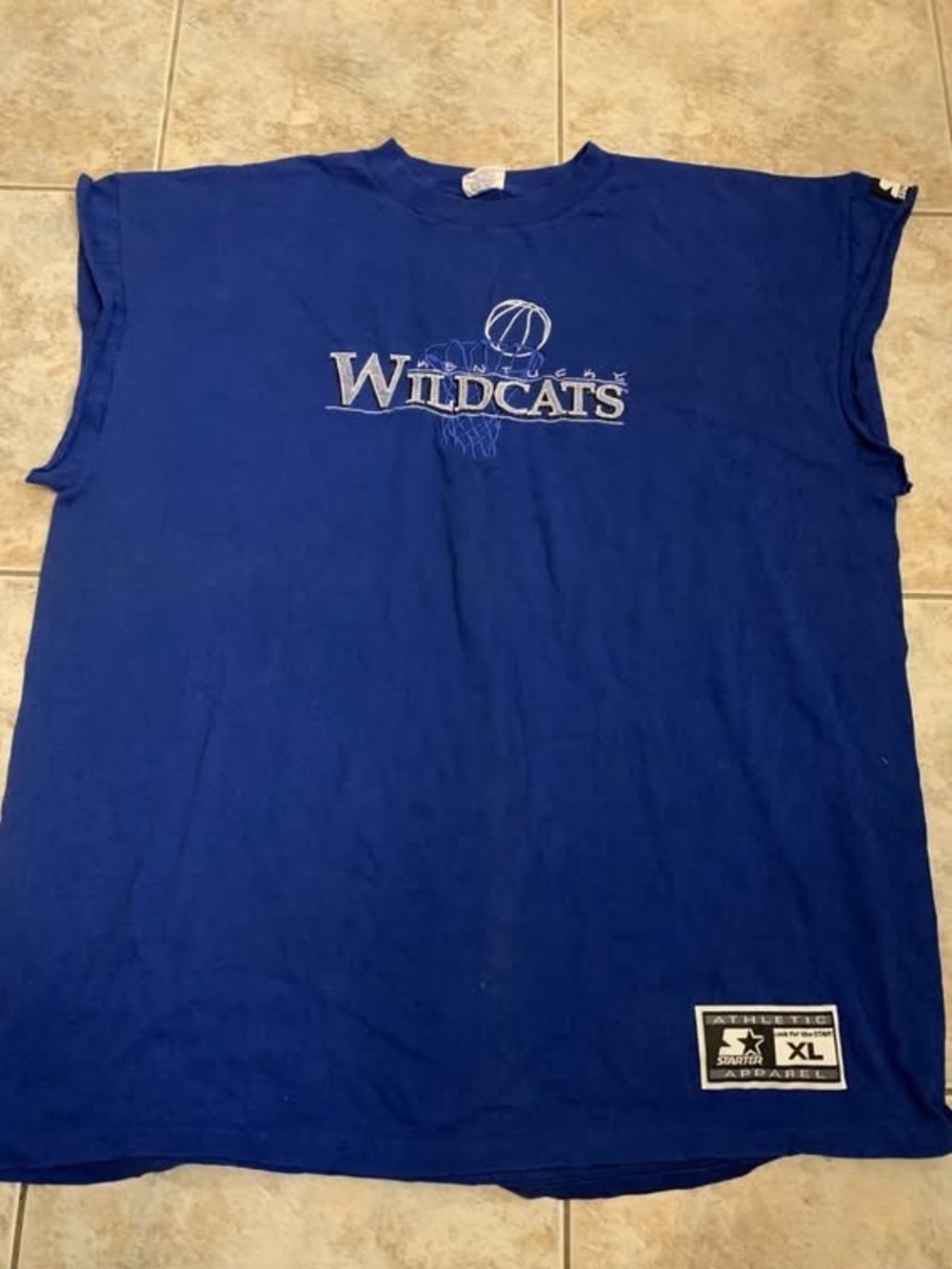 STARTER Royal Blue Kentucky Wildcats Sleeveless Shirt Sz Xl